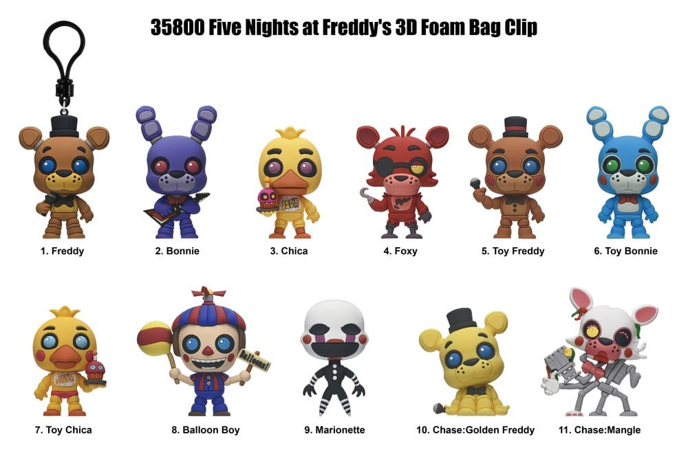 Five Nights at Freddy's 3D Colgantes de PVC Serie 1 Expositor (24)