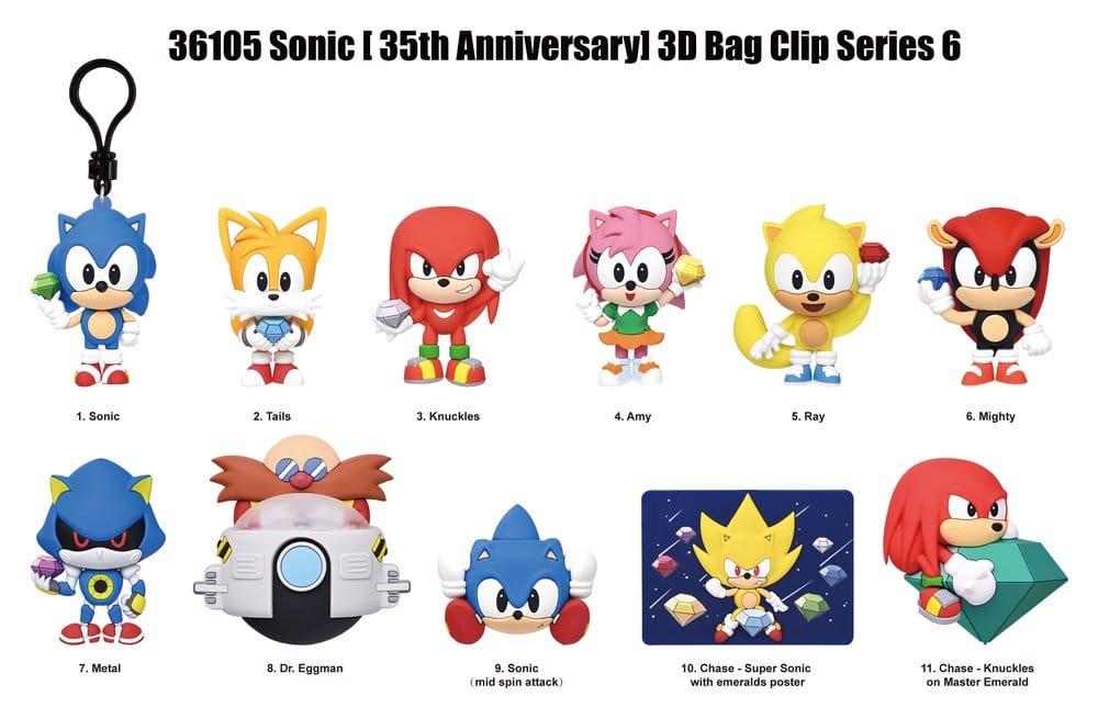 Sonic the Hedgehog 3D Colgantes de PVC Serie 6 Expositor (24)