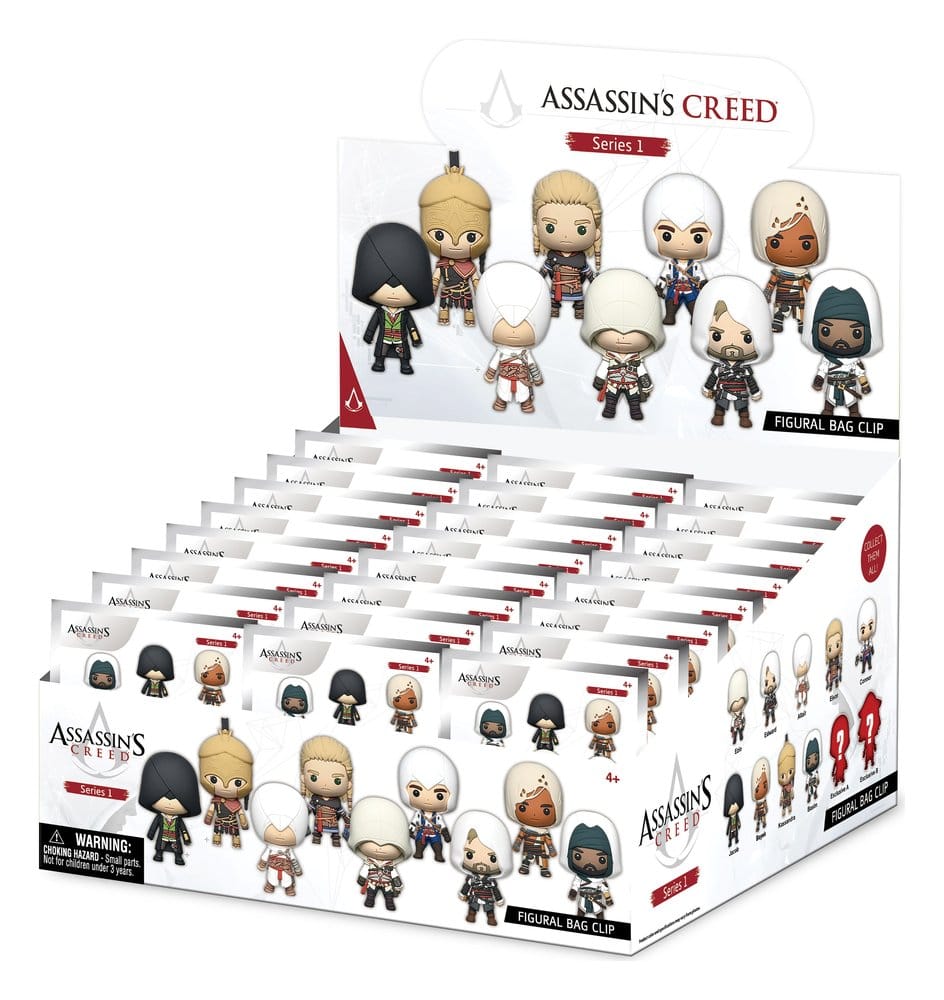 Assassin's Creed Colgantes para Bolso de PVC 3D Serie 1 Expositor (24) Frikytopia