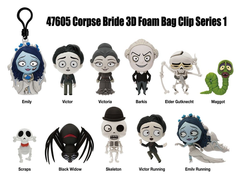 La novia cadáver 3D Colgantes de PVC Serie 1 Blind Bag Expositor (24) Frikytopia
