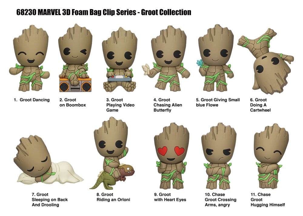 Marvel Groot 3D Colgantes de PVC Serie 1 Blind Bag Display (24)