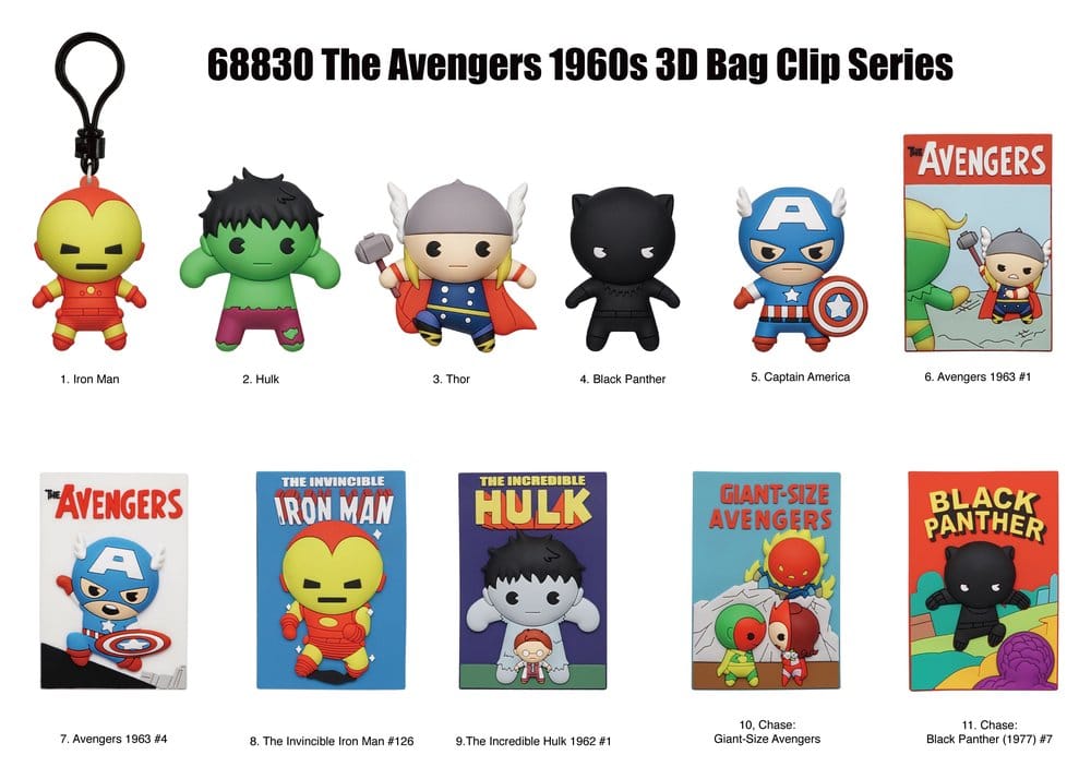 Marvel 3D Colgantes de PVC Serie 1 Avengers 60th Comic Covers Blind Bag Display (24)