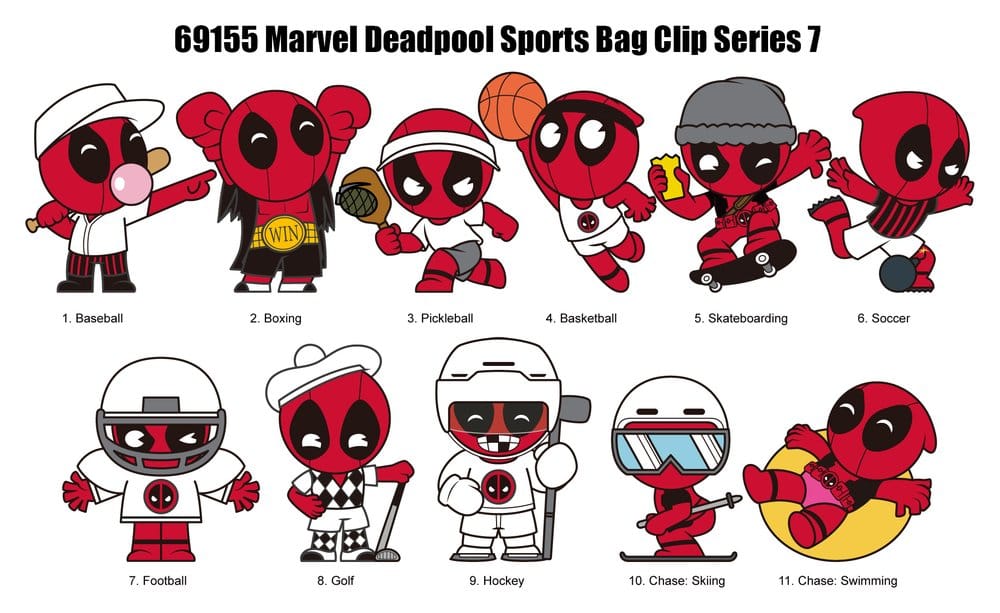 Deadpool 3D Colgantes de PVC Serie 7 Expositor (24)