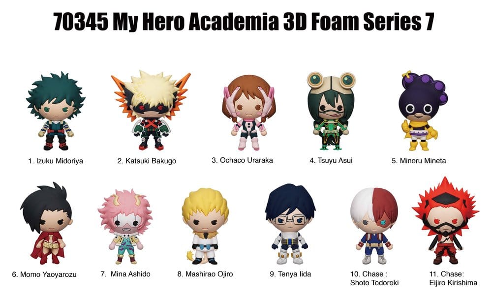 My Hero Academia 3D Colgantes de PVC Serie 7 Expositor (24)