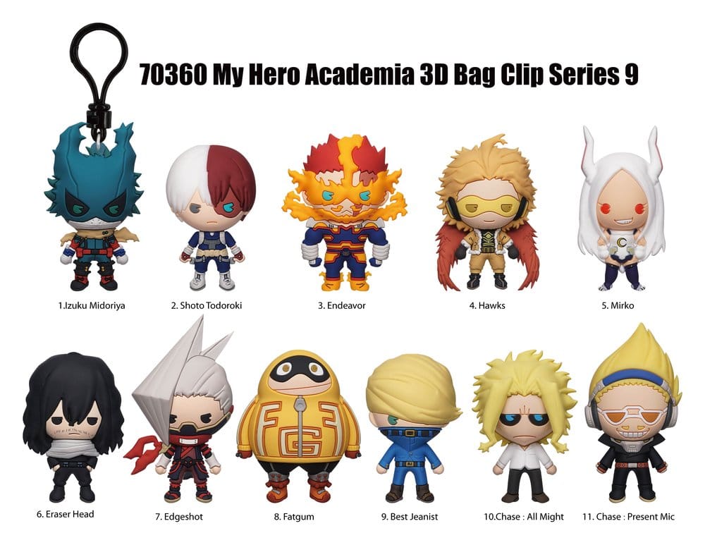 My Hero Academia 3D Colgantes de PVC Serie 9 Blind Bag Expositor (24) Frikytopia
