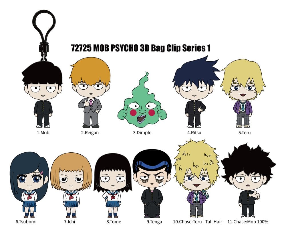 Mob Psycho 100 3D Colgantes de PVC Serie 1 Blind Bag Display (24)