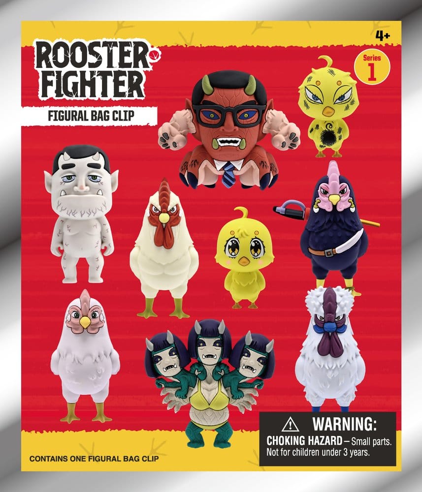 Rooster Fighter 3D Colgantes de PVC Serie 1 Blind Bag Display (24)
