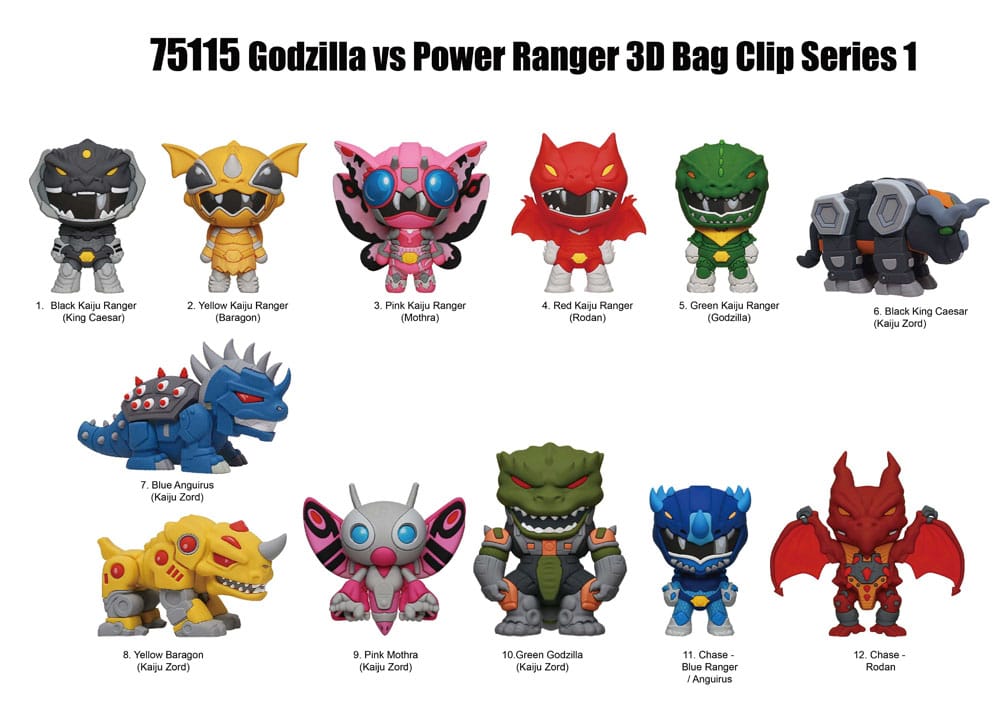 Godzilla vs. Power Rangers Colgantes PVC 3D Series 1 Expositor (24)