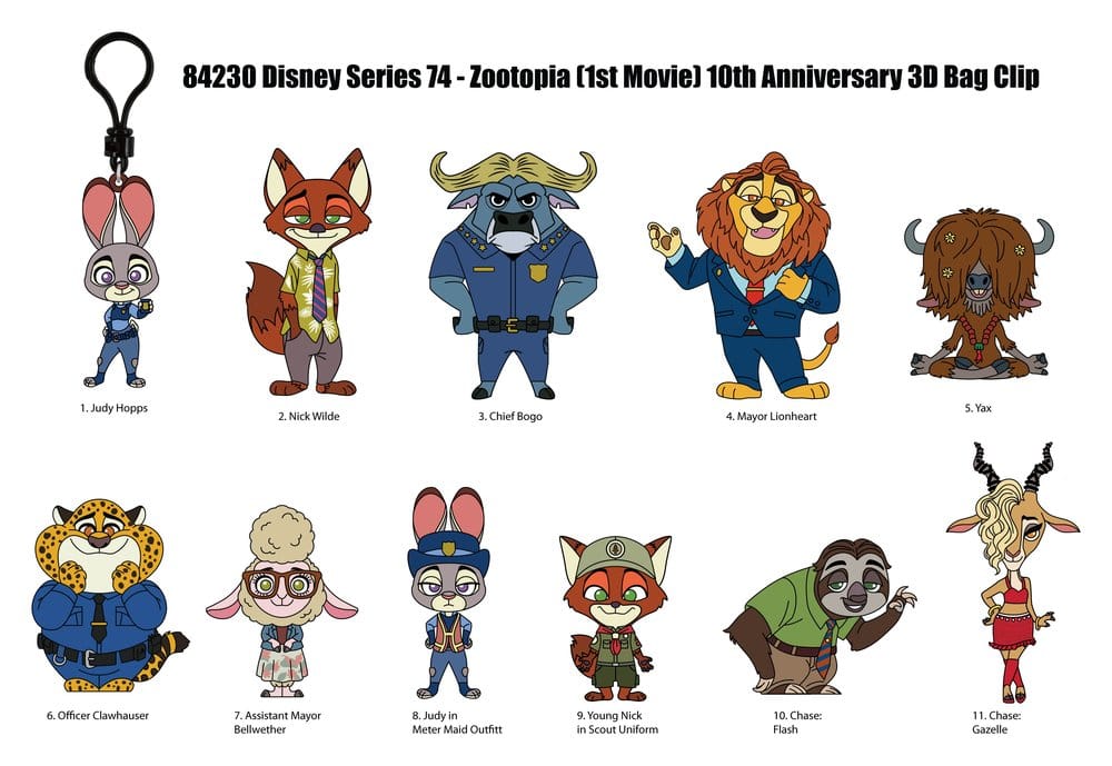 Zootopia 3D Colgantes Peluche Serie 73 Expositor (24)
