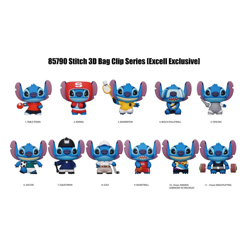 Lilo & Stitch Colgantes PVC 3D Series 1 Sport Expositor (24) Frikytopia