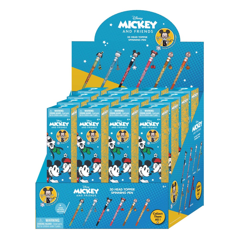 Mickey and Friends 3D Head Topper Bolígrafo Spinning Pen Expositor Blind Box (16) Frikytopia