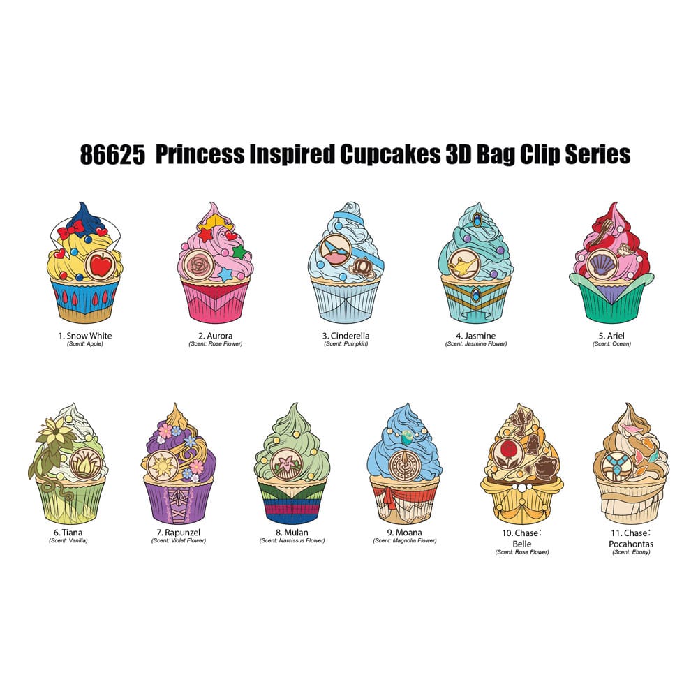 Disney Princesa 3D Colgantes Peluche Expositor Cupcake (24)