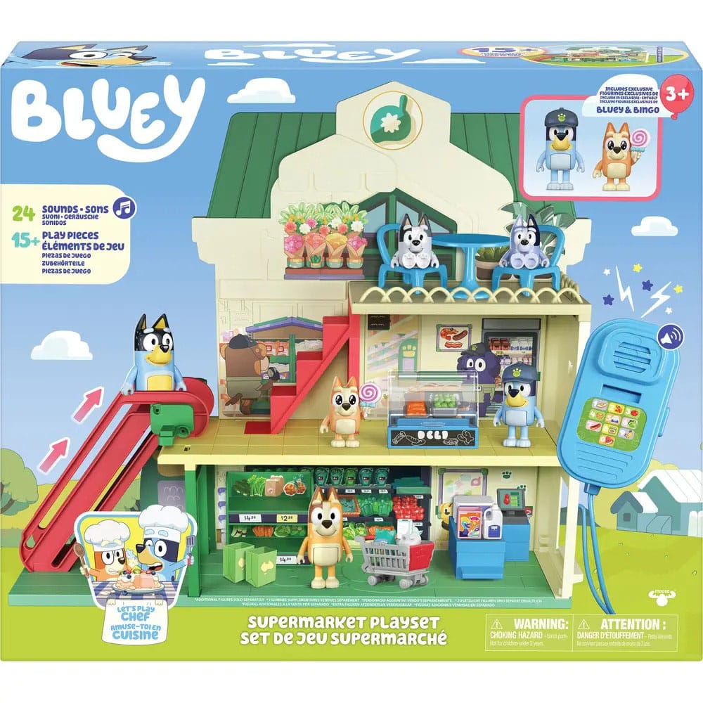 Bluey Set de juego Minifiguras Bluey Let's Play Chef Supermercado