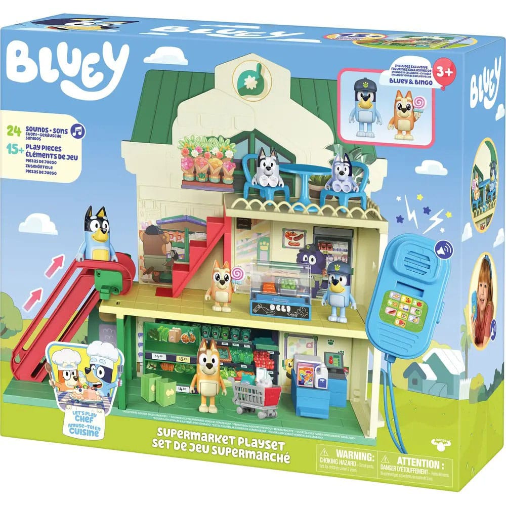 Bluey Set de juego Minifiguras Bluey Let's Play Chef Supermercado