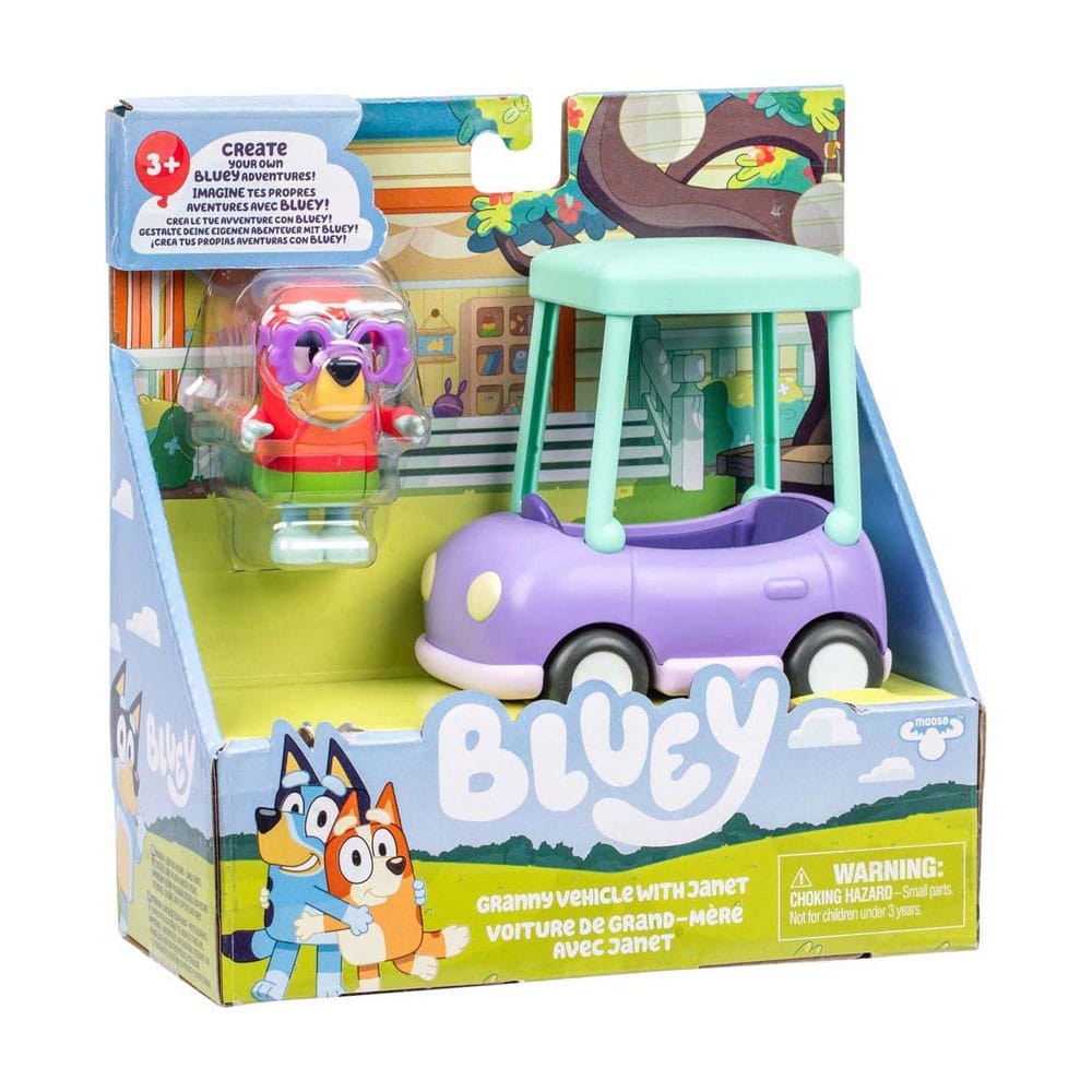 Bluey Set de juego Minifiguras Janet & El coche de la abuela