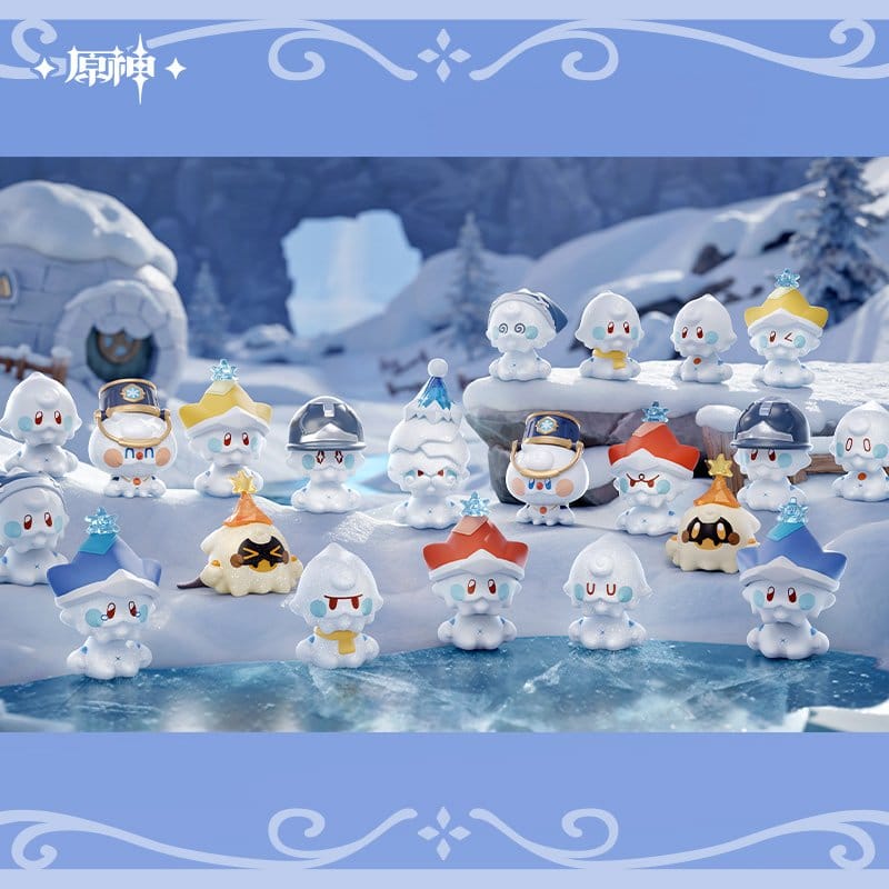 Genshin Impact figuras mini PVC "Jack Frosts of Snezhnaya" Serie 4-6 cm Blind Box Expositor (20)