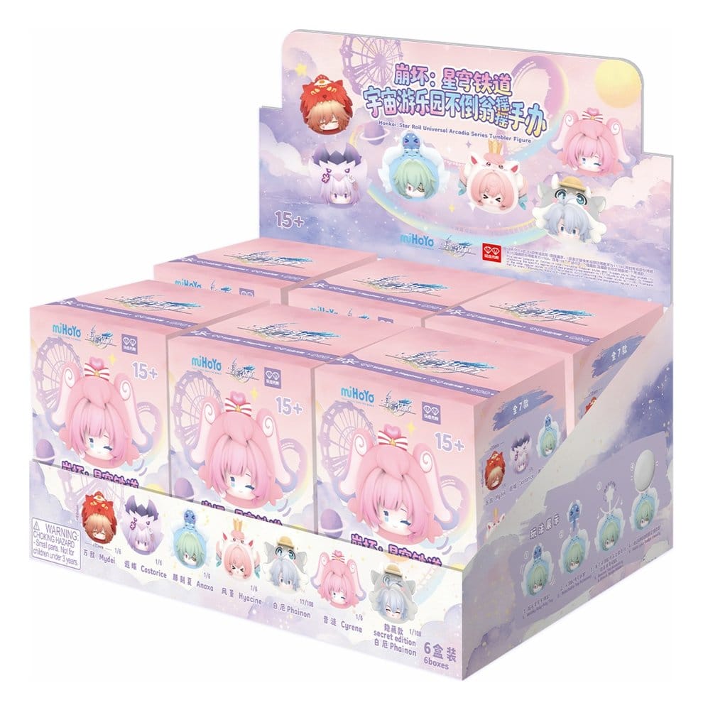 Honkai: Star Rail figuras mini PVC Cosmic Amusement Park Wobble Doll Blind Box Expositor (6)