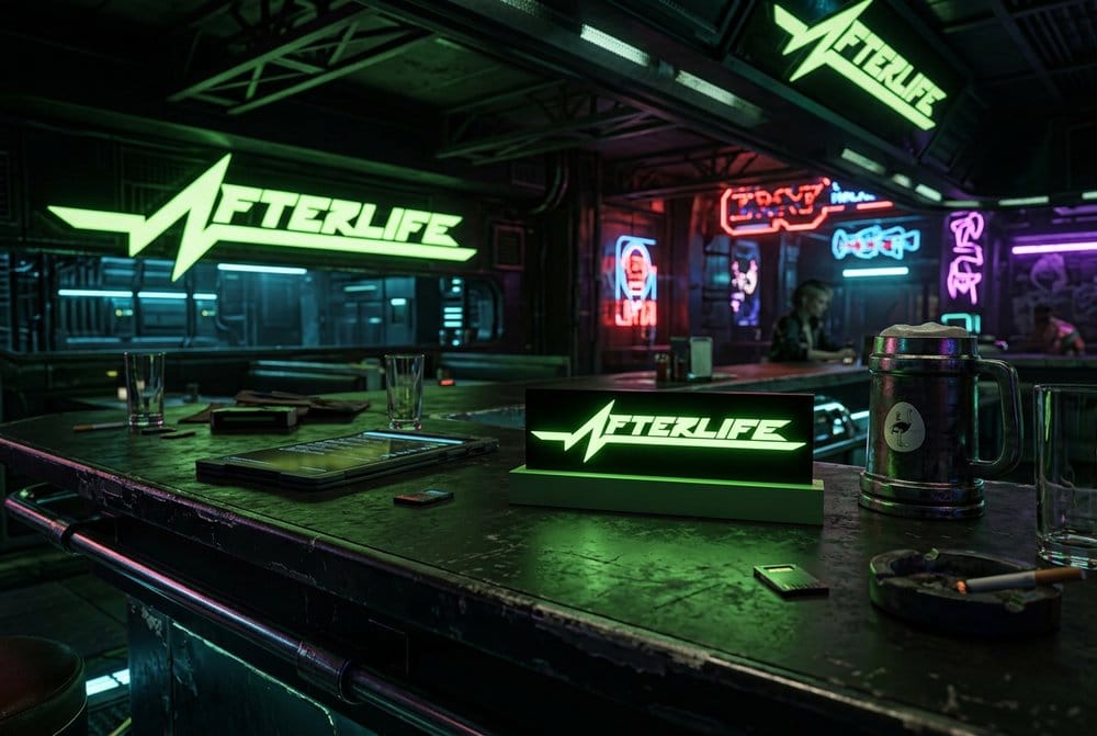 Cyberpunk 2077 Lámpara Logo Afterlife 8 cm