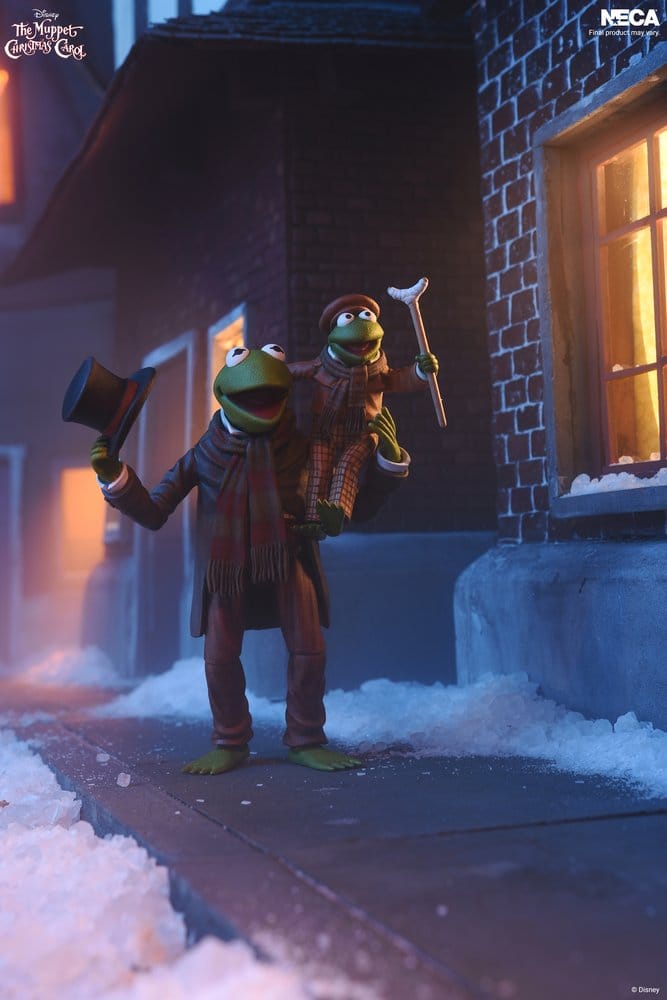 Los Muppets en Cuento de Navidad Ultimate pack de 2 Figuras Kermit as Bob Cratchit & Robin as Tiny Tim 18 cm