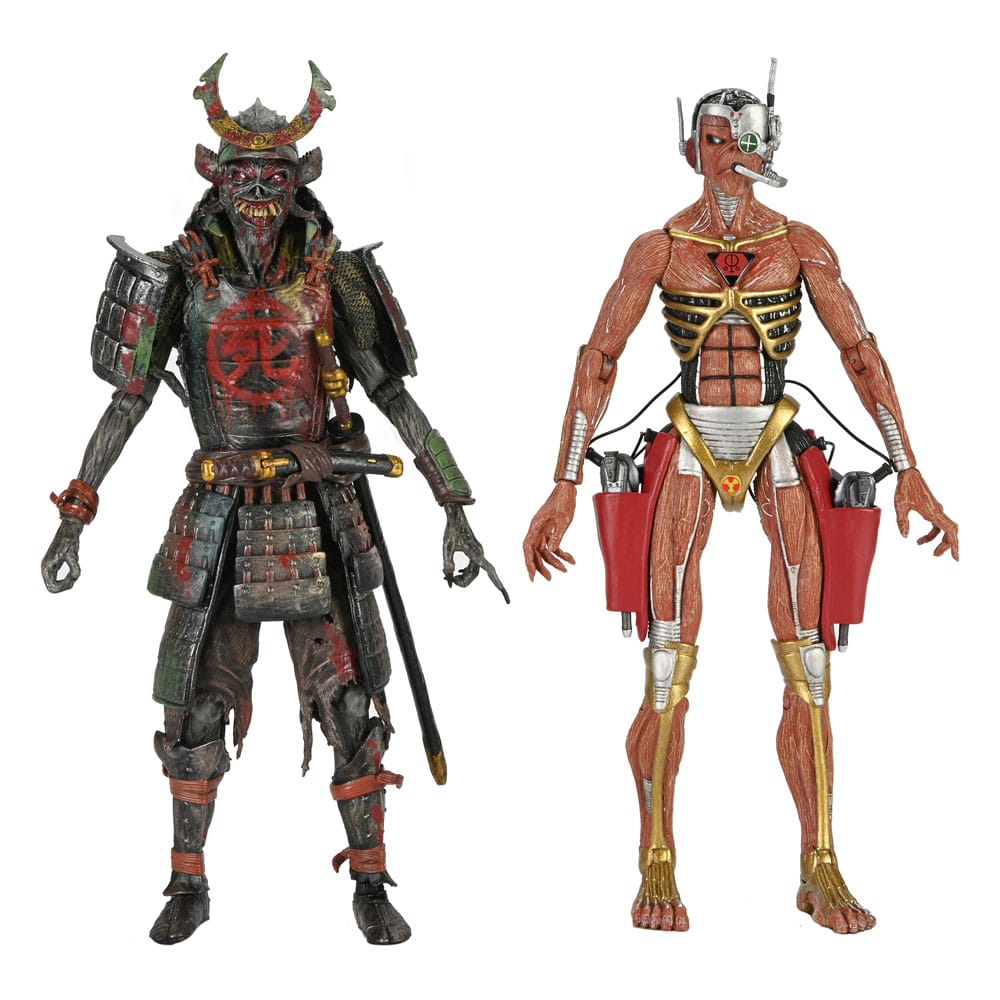 Iron Maiden Future Past World Tour Ultimate Figuras pack de 2 Senjutsu Eddie and Somewhere in Time Eddie 18 cm Frikytopia