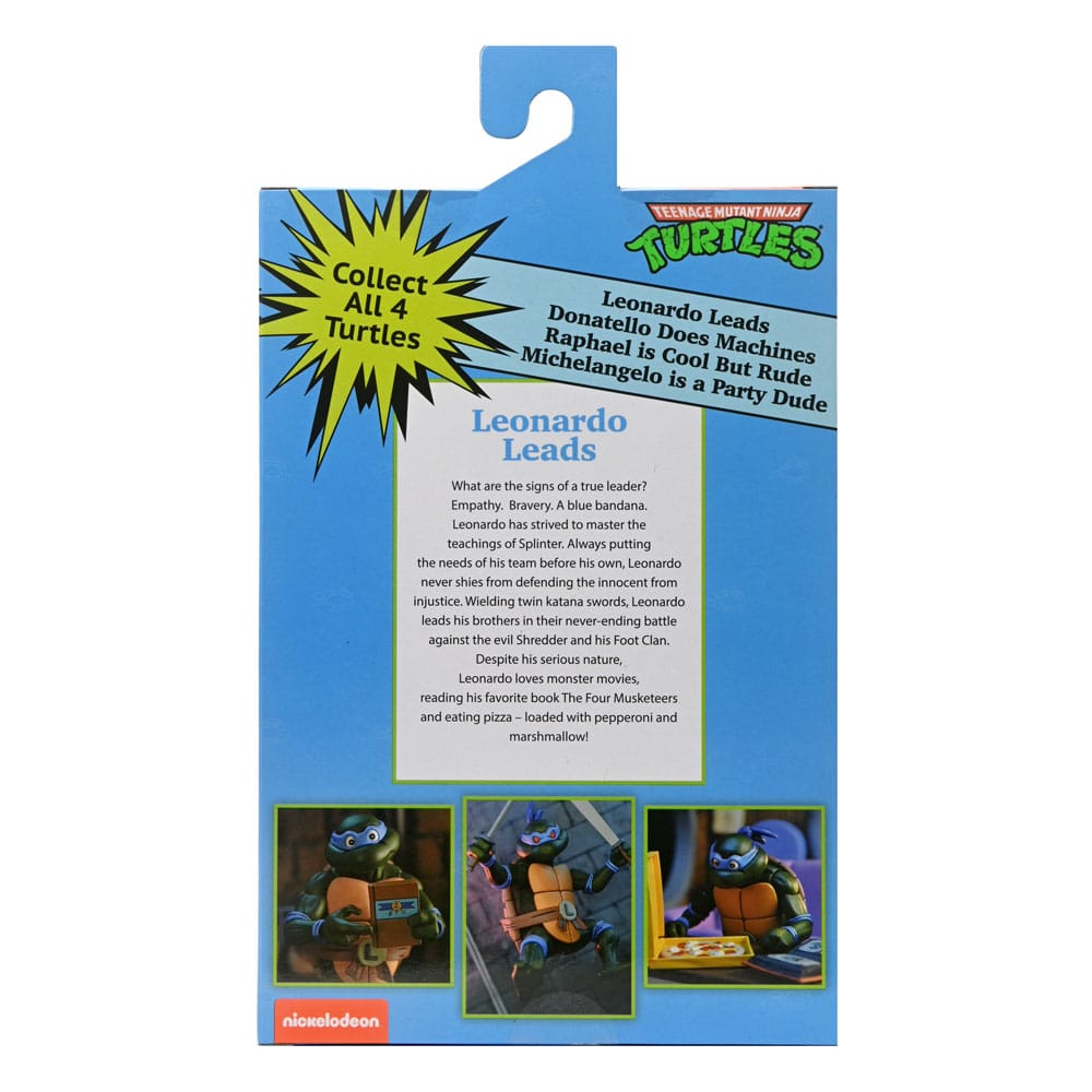 Figura neca teenage mutant ninja turtles cartoon ultimate leonardo vhs scale action 18cm