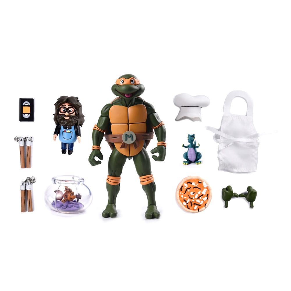 Figura neca teenage mutant ninja turtles cartoon ultimate michelangelo vhs scale action 18cm