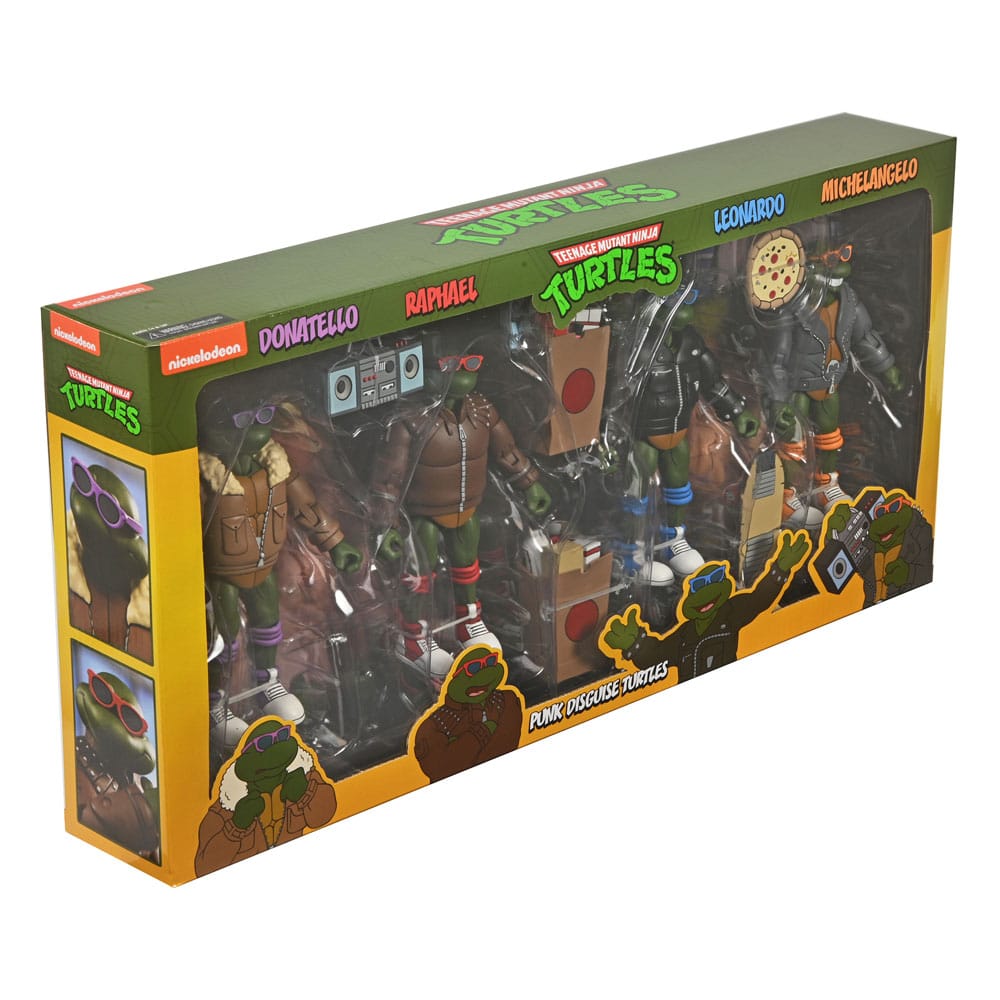 Figura neca teenage mutant ninja turtles cartoon punk turtles pack 4 scale action 18cm