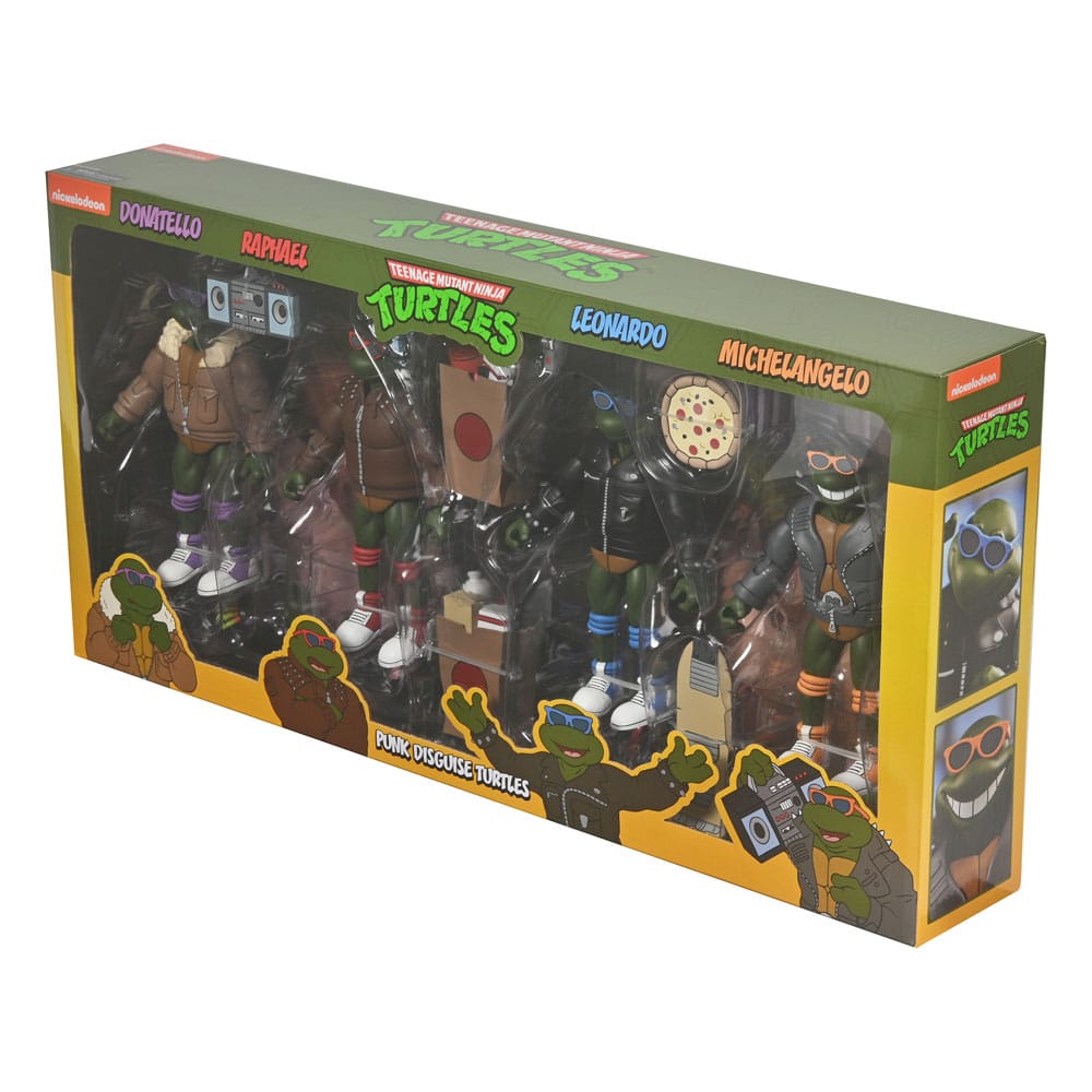 Figura neca teenage mutant ninja turtles cartoon punk turtles pack 4 scale action 18cm