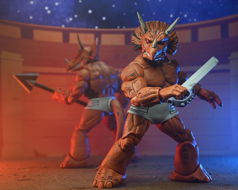 Figura Neca Teenage Mutant Ninja Turtles Mirage Comics Triceraton Gladiator Scale Action 18 cm