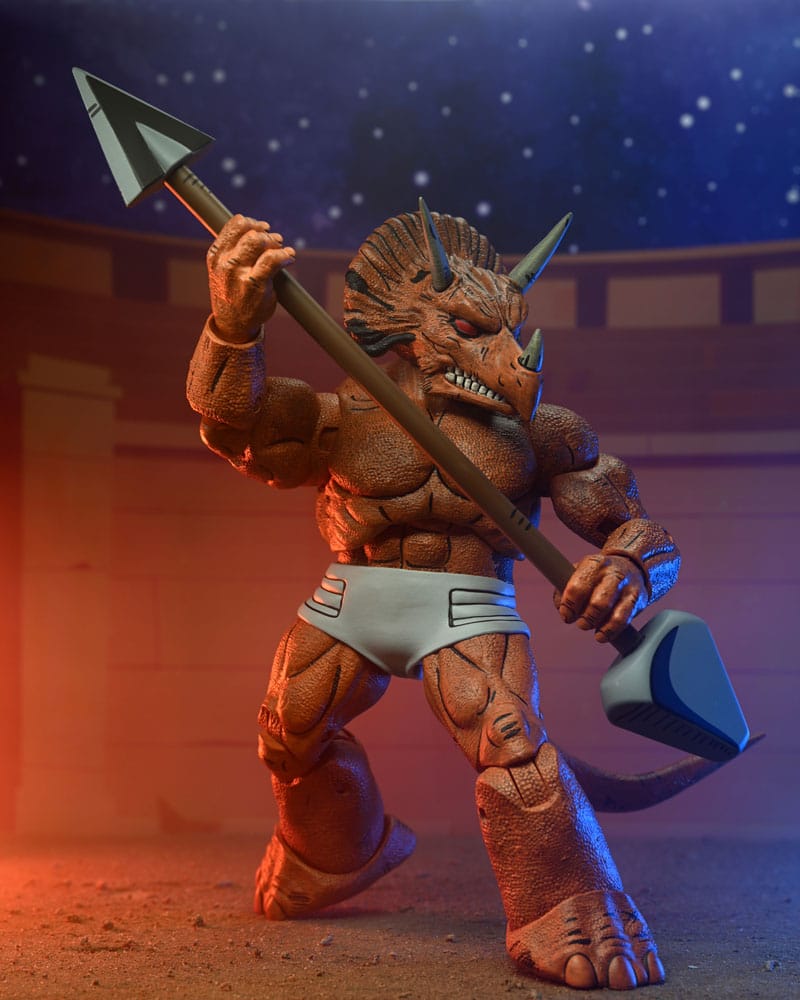 Figura Neca Teenage Mutant Ninja Turtles Mirage Comics Triceraton Gladiator Scale Action 18 cm