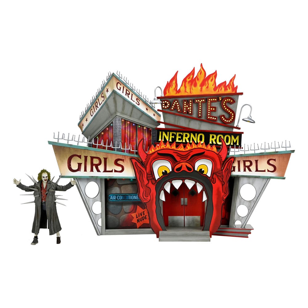 Beetlejuice (1988) Diorama Trenchcoat with Spikes Inferno Room Deluxe Set Frikytopia