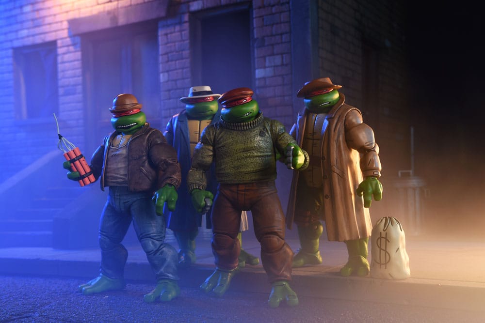 Las Tortugas Ninja Pack de 4 Figuras Gangster Turtles 18 cm