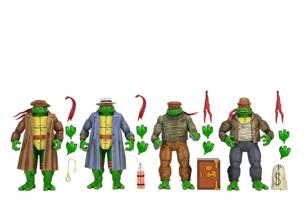 Las Tortugas Ninja Pack de 4 Figuras Gangster Turtles 18 cm