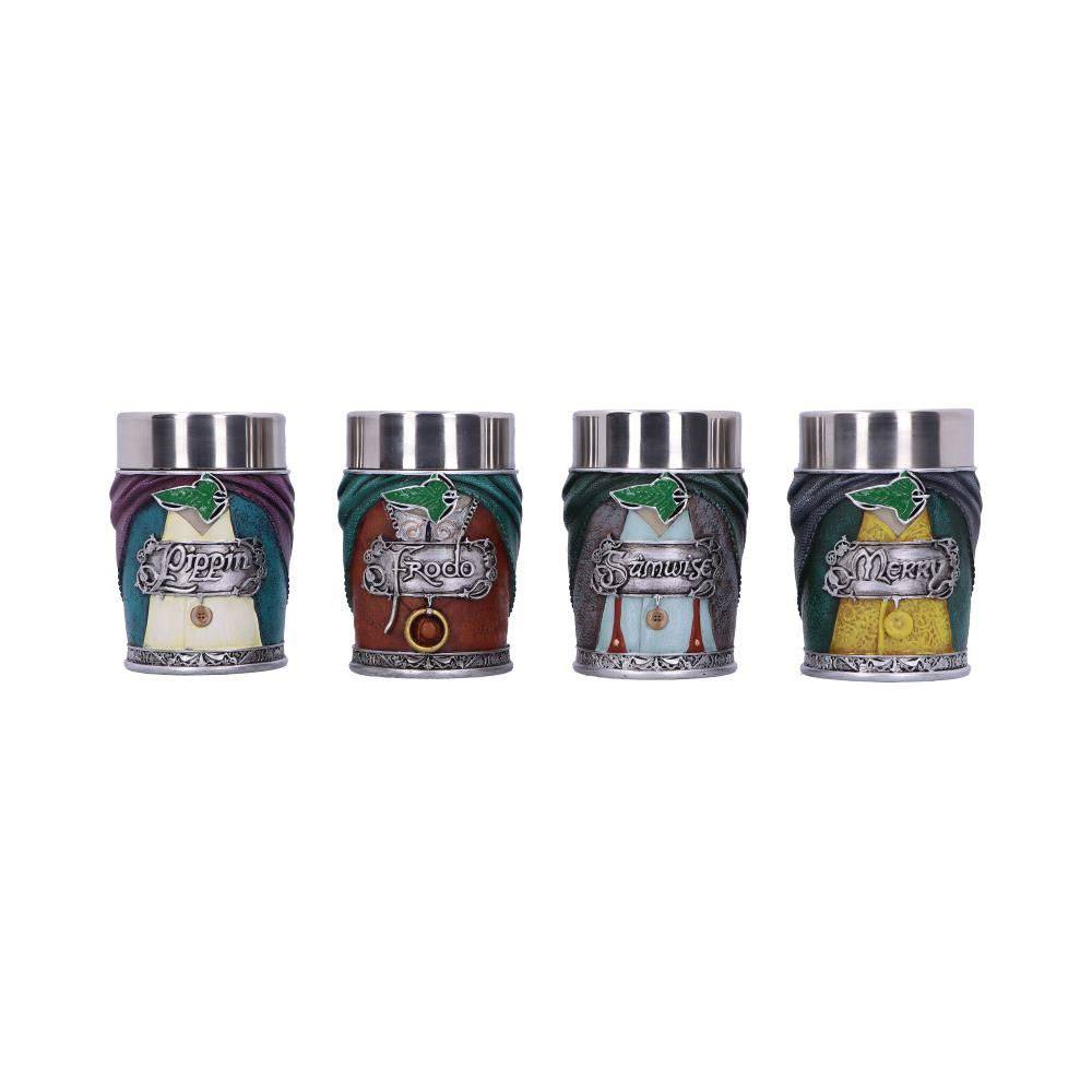 El Señor de los Anillos Pack de 4 Vasos de Chupito Hobbits Frikytopia
