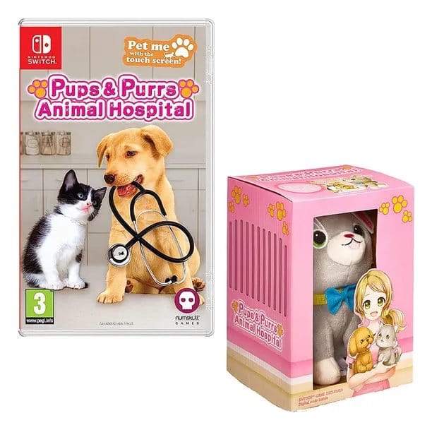 Pups & Purrs Animal Hospital Videojuego con peluche Gato