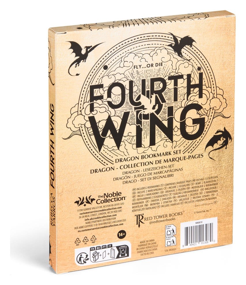 Fourth Wing Set de 2 Puntos de libros Dragon 15 cm