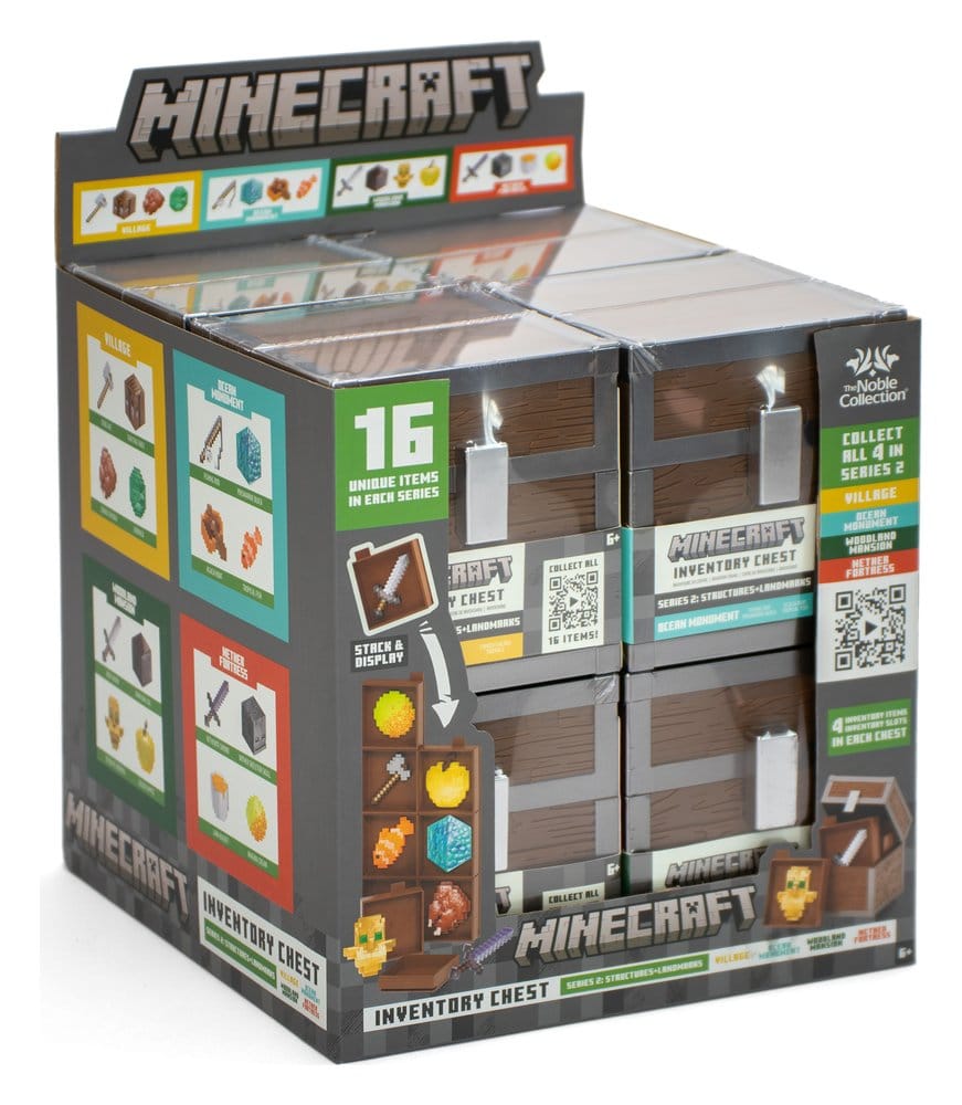 Minecraft Figuras Mini Loot Chest Series 2 Blind Box Expositor (16)