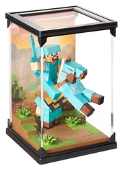 Minecraft Figura Diorama Diamond Armor Steve y Caballo 18 cm