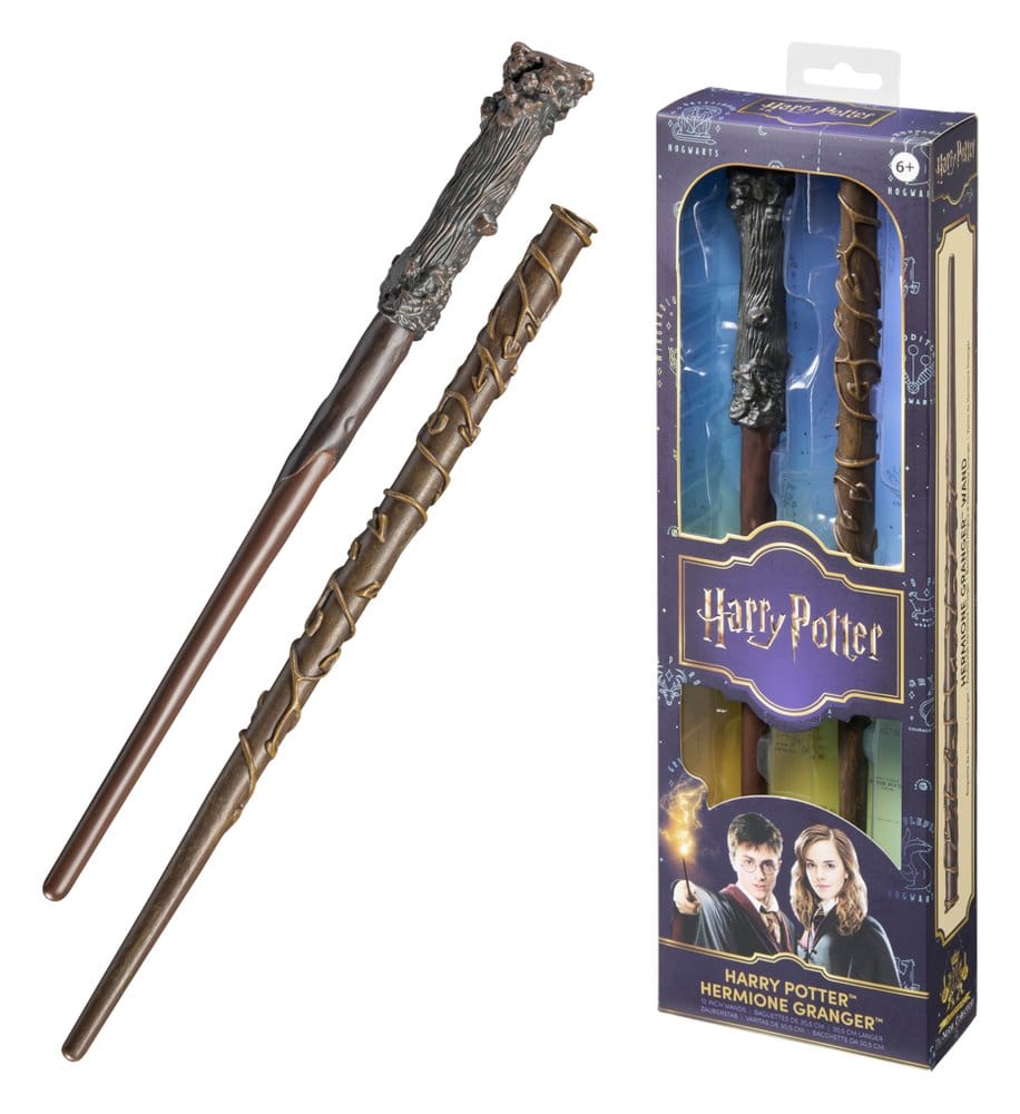 Harry Potter Réplica Juego de Rol Set de 2 Varitas Harry Potter & Hermione Granger 31 cm