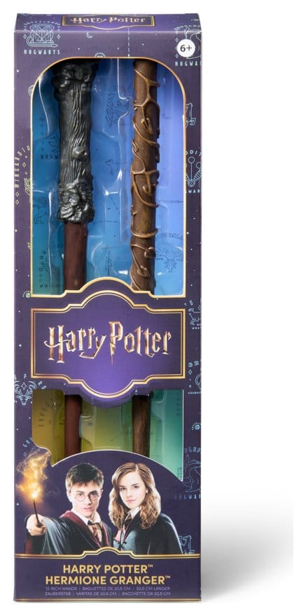 Harry Potter Réplica Juego de Rol Set de 2 Varitas Harry Potter & Hermione Granger 31 cm