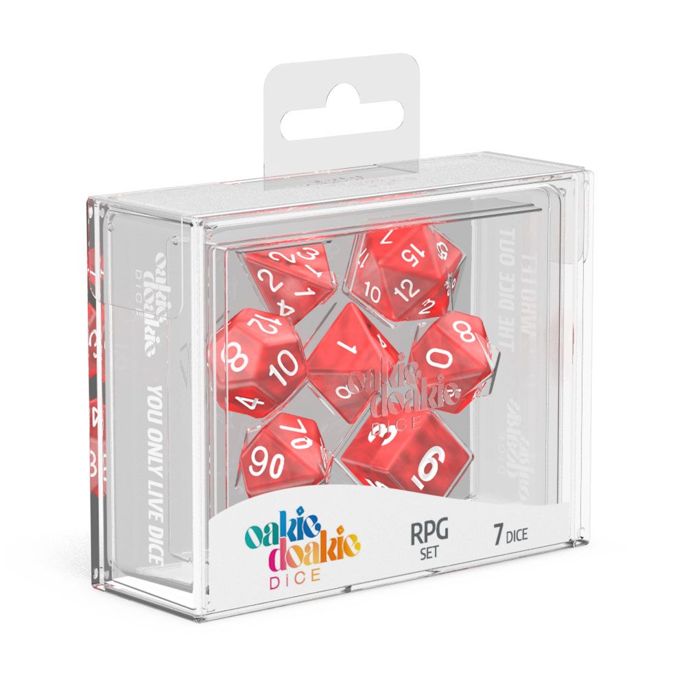 Oakie Doakie Dice Dados RPG-Set Marble - Rojo (7)