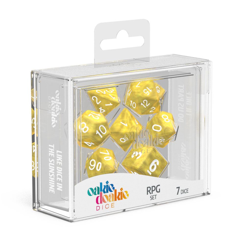 Oakie Doakie Dice Dados RPG-Set Marble - Amarillo (7)