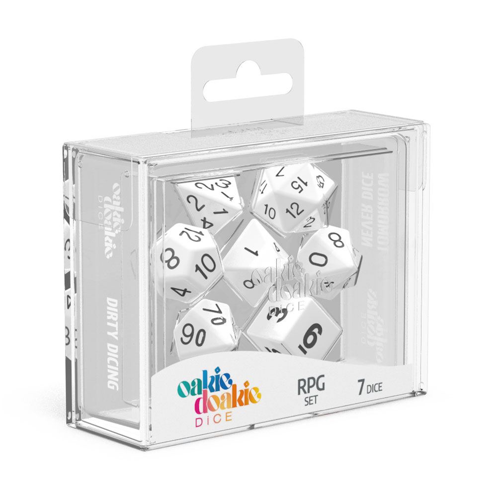 Oakie Doakie Dice Dados RPG-Set Solid - Blanco (7)