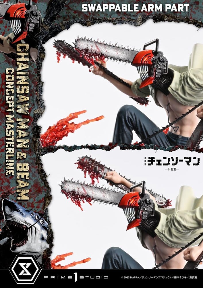 Chainsaw Man Concept Masterline Series Estatua 1/6 Chainsaw Man & Beam 73 cm
