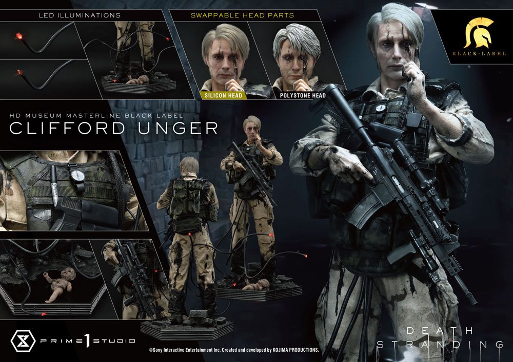 Death Stranding Estatua 1/2 Clifford Unger Black Label 103 cm