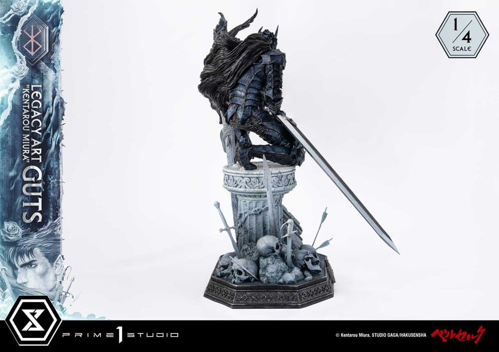 Berserk Legacy Art "Kentarou Miura" Estatua 1/4 Guts 74 cm