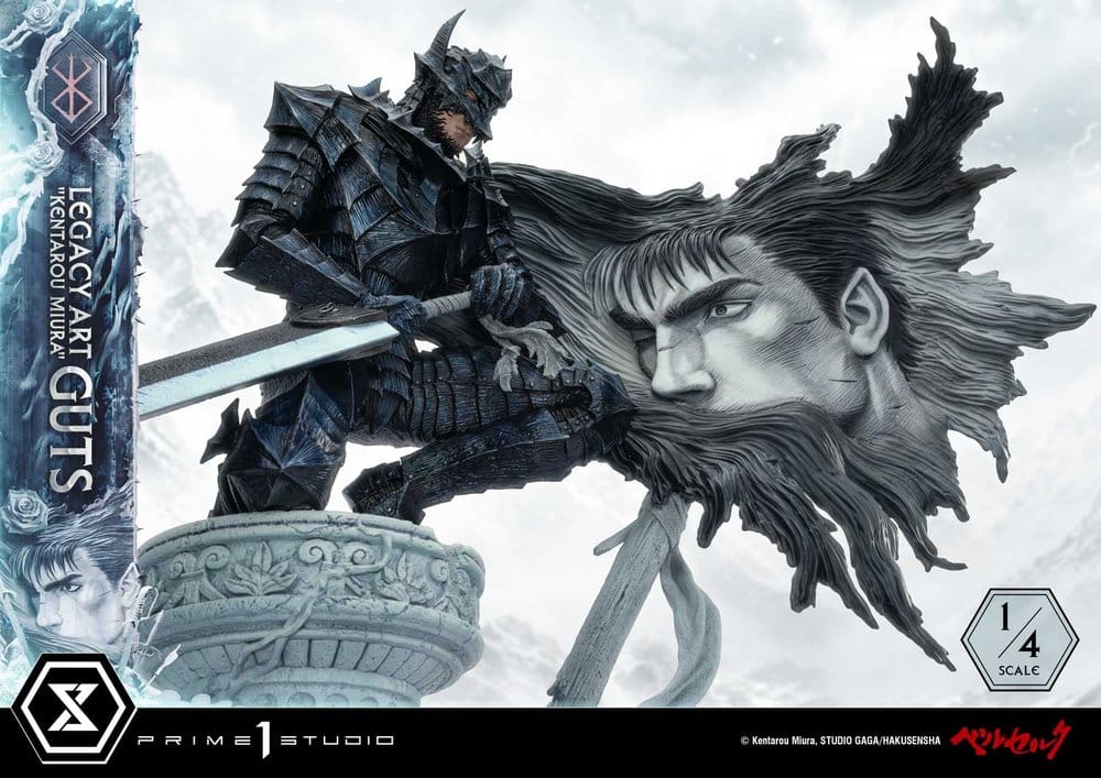 Berserk Legacy Art "Kentarou Miura" Estatua 1/4 Guts 74 cm