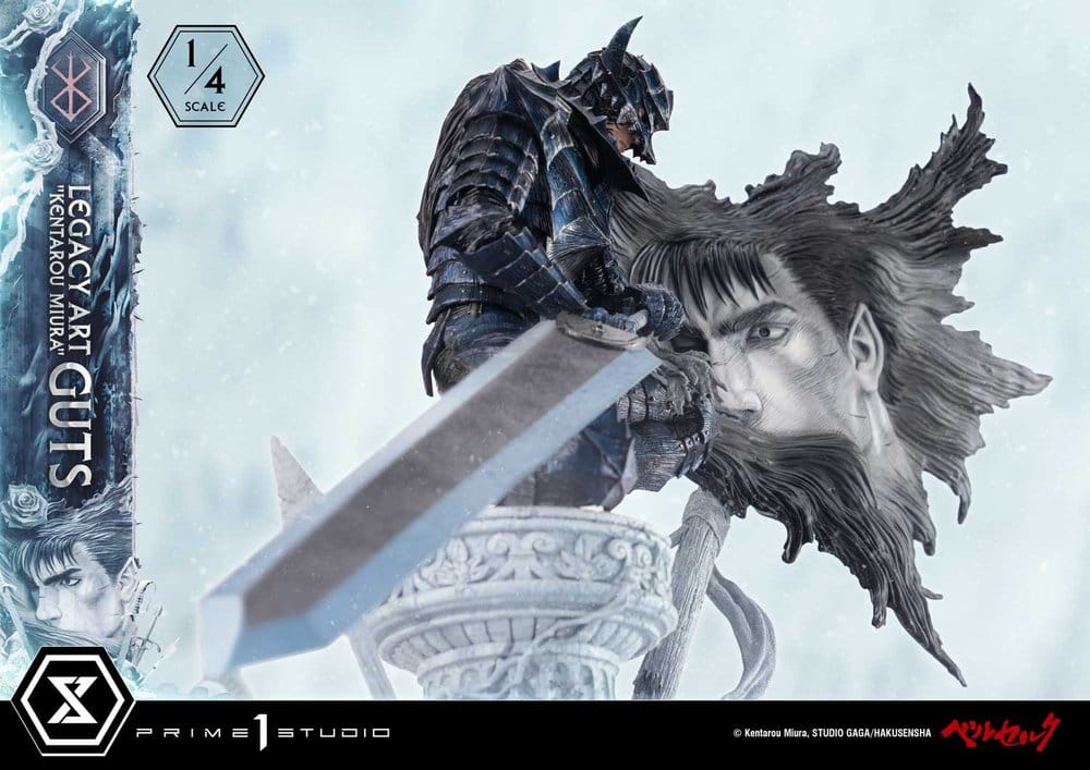 Berserk Legacy Art "Kentarou Miura" Estatua 1/4 Guts 74 cm