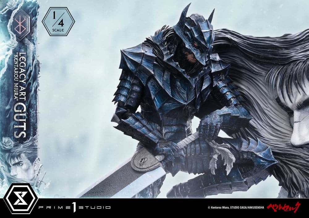 Berserk Legacy Art "Kentarou Miura" Estatua 1/4 Guts 74 cm