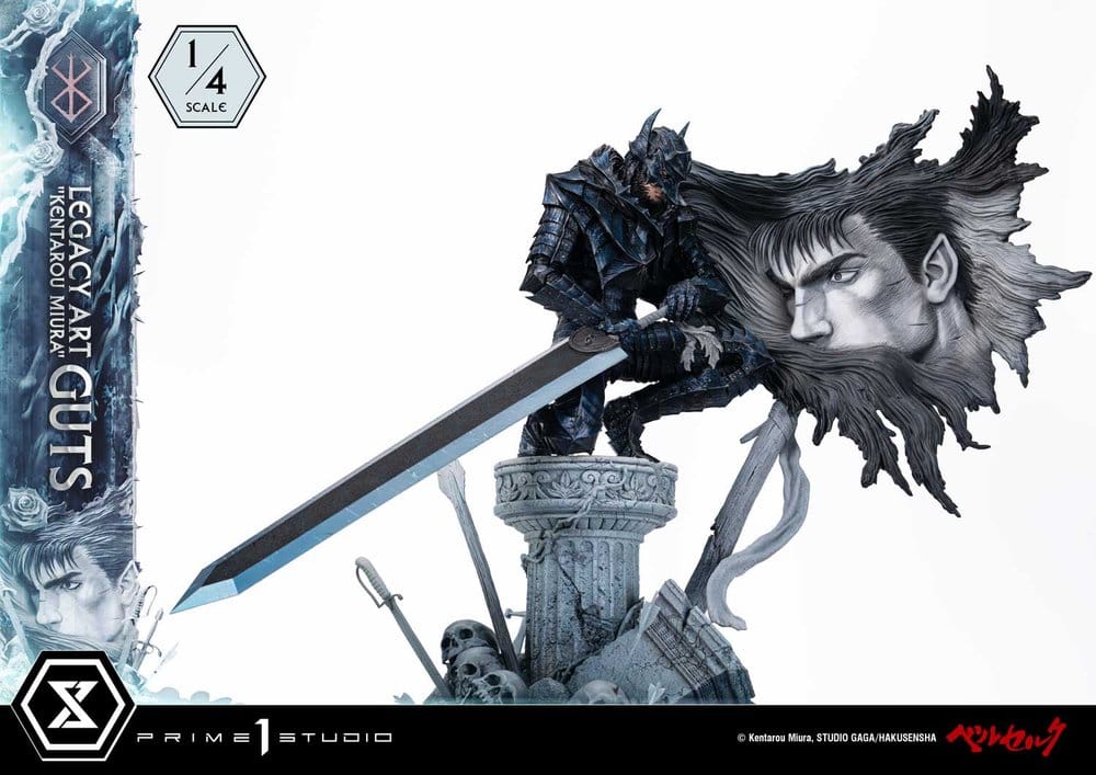 Berserk Legacy Art "Kentarou Miura" Estatua 1/4 Guts 74 cm